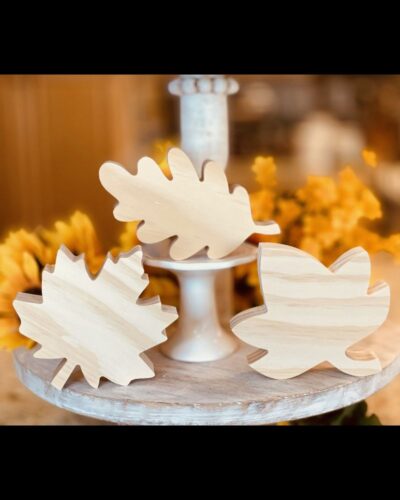 Unfinished Wood Leaf, Fall Leaf Wood Craft, Fall Tiered Tray Decor, DIY Tiered Tray Decor, DIY Maple Leaf, DIY Oak Leaf, Ready to Paint Wood Leaf, Chunky Leaf, DIY Fall Decor, DIY Fall Wood Craft