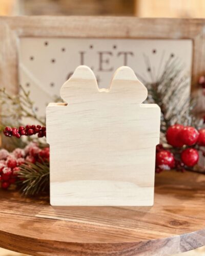 Present Shaped Craft Wood, Unfinished Tiered Tray Decor, DIY Craft Wood, Free Standing Present, Ready to Paint Present, Birthday DIY Decor, Free Standing Craft Wood, Ready to Paint Craft Wood, Christmas Tiered Tray Decor, DIY Christmas Decor, Birthday Tiered Tray Decor