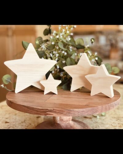 Star Shaped Craft Wood, Patriotic Tiered Tray Decor, 4th of July Craft Wood, 4th of July Decor, Patriotic DIY Decor, Star Cut Out, Unfinished Wood Star, Ready to Paint Craft Wood, Ready to Paint Wood Star, Free Standing Craft Wood, DIY Wood Star