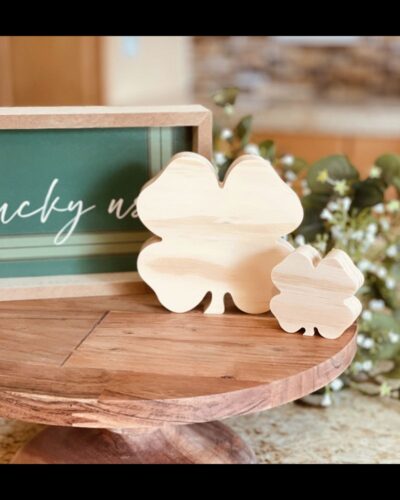 4-Leaf Clover Shaped Craft Wood, Unfinished Tiered Tray Decor, Wood Clover, Ready to Paint Wood Clover, St. Patricks Day DIY Decor, DIY Wood Crafts, Ready to Paint Craft Wood, Unfinished Wood Craft, St. Patricks Day Crafts, St. Patricks Day Tiered Tray Decor