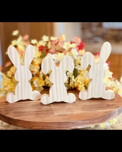 Standing Bunny Shaped Craft Wood, Unfinished Tiered Tray Decor, Wood Bunny, DIY Easter Decor, DIY Wood Crafts, Ready to Paint Craft Wood, Unfinished Wood Craft, Easter Crafts, Easter Tiered Tray Decor, Free Standing Wood Bunny, Read to Paint Bunny