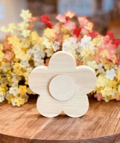 Daisy Flower Shaped Craft Wood, Unfinished Tiered Tray Decor, Wood Daisy, DIY Easter Decor, DIY Wood Crafts, Spring Daisy, Spring Flower, DIY Spring Decor, Ready to Paint Craft Wood, Unfinished Wood Craft, Easter Crafts, Spring Tiered Tray Decor, Free Standing Wood Daisy, Read to Paint Wood Daisy