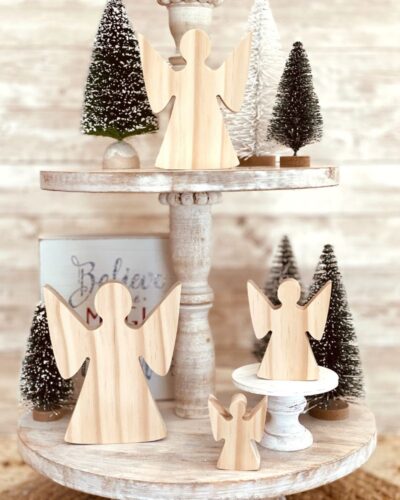 Angel Shaped Craft Wood, Christmas Tiered Tray Decor, Easter Tiered Tray Decor, Free Standing Angel, Christmas Angel, Easter Angel, Angel Cutout, DIY Angel Decor, Free Standing Craft Wood, Ready to Paint Craft Wood, Unfinished Tiered Tray Decor, DIY Craft Wood