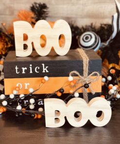 BOO Word Shaped Craft Wood, Halloween Tiered Tray Decor, Halloween Craft Wood, Halloween Decor, Halloween DIY Decor, Boo Word Cut Out, Unfinished BOO Word Cut Out, Ready to Paint Craft Wood