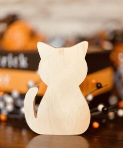 Cat Shaped Craft Wood, Unfinished Tiered Tray Decor, Halloween DIY Craft Wood, Halloween Decor, Free Standing Cat, Pet Decor, Unfinished Wood Cat, Ready to Paint Craft Wood, Free Standing Craft Wood