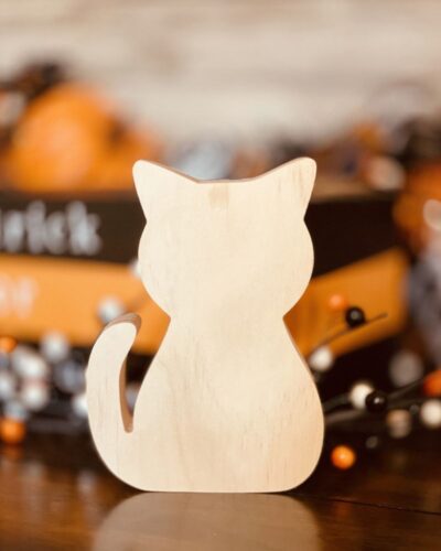 Cat Shaped Craft Wood, Unfinished Tiered Tray Decor, Halloween DIY Craft Wood, Halloween Decor, Free Standing Cat, Pet Decor, Unfinished Wood Cat, Ready to Paint Craft Wood, Free Standing Craft Wood