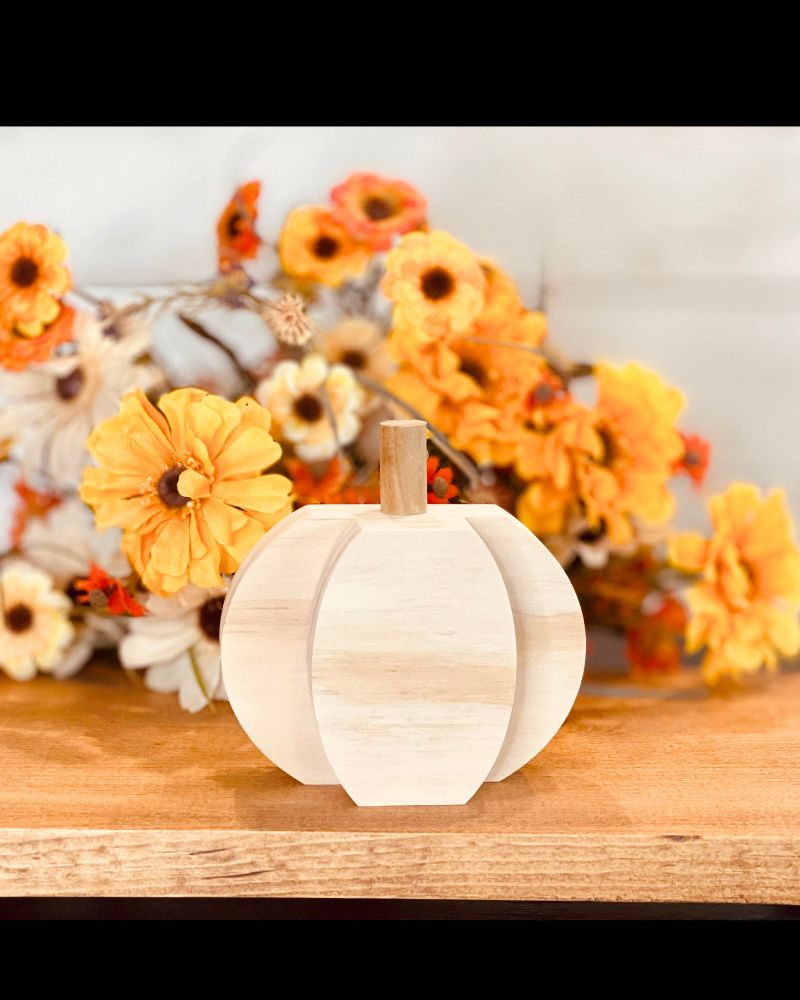 Unfinished Wood Pumpkin, Fall Tiered Tray Decor, DIY Pumpkin, Ready to Paint Wood Pumpkin, Chunky Pumpkin, DIY Fall Decor