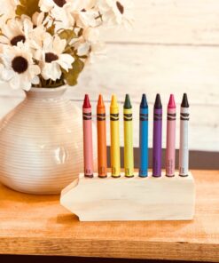 Crayon Holder Shaped Craft Wood, Unfinished Tiered Tray Decor, DIY Craft Wood, School Decor, Free Standing Crayon, Unfinished Wood Crayon, Ready to Paint Craft Wood, Free Standing Craft Wood, DIY Tiered Tray Decor, DIY Crayon Cutout, DIY Back to School Decor