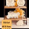 DIY Daisy Tiered Tray Bundle, Unfinished Tiered Tray Decor, Wood Daisy, DIY Easter Decor, DIY Wood Crafts, DIY Spring Decor, Ready to Paint Craft Wood, Unfinished Wood Craft, Easter Crafts, Easter Tiered Tray Decor, Read to Paint Wood Daisy, Laser Cut Daisy, Spring Daisies, Sunshine & Daisies Sign, Stop & Smell the Daisies Sign, Fresh Picked Daisies Sign