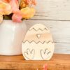 Easter Egg Chick Shaped Craft Wood, Unfinished Tiered Tray Decor, Wood Chick, DIY Easter Decor, DIY Wood Crafts, DIY Spring Decor, Ready to Paint Craft Wood, Unfinished Wood Craft, Easter Crafts, Easter Tiered Tray Decor, Free Standing Wood Chick, Read to Paint Wood Chick