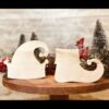 Elf Hat & Shoe Shaped Craft Wood, Christmas Tiered Tray Decor, DIY Christmas Decor, Free Standing Craft Wood, Ready to Paint Craft Wood, Unfinished Tiered Tray Decor, DIY Craft Wood, Chunky Wood Elf Hat, Chunky Wood Elf Shoe, DIY Elf Decor