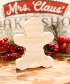 Ginger Boy Shaped Craft Wood, Christmas Tiered Tray Decor, DIY Christmas Decor, Free Standing Craft Wood, Ready to Paint Craft Wood, Unfinished Tiered Tray Decor, DIY Craft Wood, Chunky Wood Ginger, Wood Ginger Boy, DIY Christmas Bakery Decor