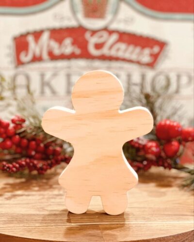 Ginger Girl Shaped Craft Wood, Christmas Tiered Tray Decor, DIY Christmas Decor, Free Standing Craft Wood, Ready to Paint Craft Wood, Unfinished Tiered Tray Decor, DIY Craft Wood, Chunky Wood Ginger, Wood Ginger Girl, DIY Christmas Bakery Decor