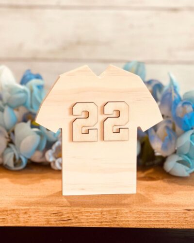 Sports Jersey Shaped Craft Wood, Unfinished Tiered Tray Decor, Sports Craft Wood, DIY Sports Decor, Ready to Paint Jersey, Ready to Paint Craft Wood, Unfinished Tiered Tray Decor, DIY Craft Wood, Free Standing Craft Wood, DIY Wood Crafts