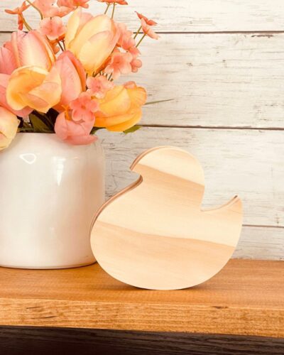 Marshmallow Chick Shaped Craft Wood, Unfinished Tiered Tray Decor, Wood Chick, DIY Easter Decor, DIY Wood Crafts, DIY Spring Decor, Ready to Paint Craft Wood, Unfinished Wood Craft, Easter Crafts, Easter Tiered Tray Decor, Free Standing Wood Chick, Read to Paint Wood Chick