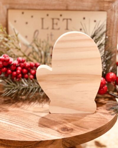 Mitten Shaped Craft Wood, Unfinished Tiered Tray Decor, DIY Craft Wood, Free Standing Mitten, Ready to Paint Mitten, Winter DIY Decor, Free Standing Craft Wood, Ready to Paint Craft Wood, Christmas Tiered Tray Decor, DIY Christmas Decor, Winter Tiered Tray Decor