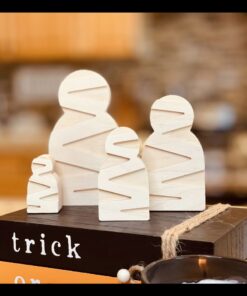 Mummy Shaped Craft Wood, Unfinished Tiered Tray Decor, Halloween Craft Wood, DIY Halloween Decor, Ready to Paint Mummy, Halloween Tiered Tray Decor, Wood Craft Mummy, Ready to Paint Craft Wood, Chunky Wood Mummy, Free Standing Craft Wood, DIY Mummy Decor