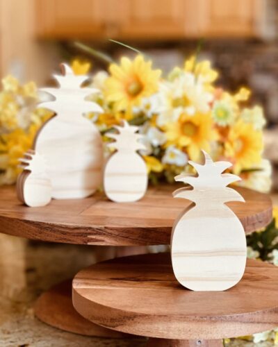 Pineapple Shaped Craft Wood, Unfinished Tiered Tray Decor, Free Standing Wood Pineapple, Summer Decor, Ready to Paint Wood Pineapple, Ready to Paint Craft Wood, Free Standing Craft Wood, DIY Tiered Tray Decor, DIY Chunky Wood Pineapple, Fruit Decor