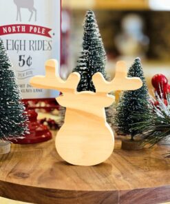 Reindeer Head Shaped Craft Wood, Unfinished Wood Reindeer, Tiered Tray Decor, DIY Craft Wood, Ready to Paint Wood Reindeer Head, Wood Moose, Unfinished Tiered Tray Decor, Free Standing Craft Wood, Ready to Paint Craft Wood, Christmas Tiered Tray Decor, DIY Christmas Decor