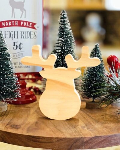 Reindeer Head Shaped Craft Wood, Unfinished Wood Reindeer, Tiered Tray Decor, DIY Craft Wood, Ready to Paint Wood Reindeer Head, Wood Moose, Unfinished Tiered Tray Decor, Free Standing Craft Wood, Ready to Paint Craft Wood, Christmas Tiered Tray Decor, DIY Christmas Decor