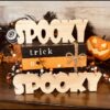 SPOOKY Word Shaped Craft Wood, Halloween Tiered Tray Decor, Halloween Craft Wood, Halloween Decor, Halloween DIY Decor, Spooky Word Cut Out, Unfinished Spooky Word Cut Out, Ready to Paint Craft Wood, Free Standing Craft Wood