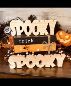 SPOOKY Word Shaped Craft Wood, Halloween Tiered Tray Decor, Halloween Craft Wood, Halloween Decor, Halloween DIY Decor, Spooky Word Cut Out, Unfinished Spooky Word Cut Out, Ready to Paint Craft Wood, Free Standing Craft Wood