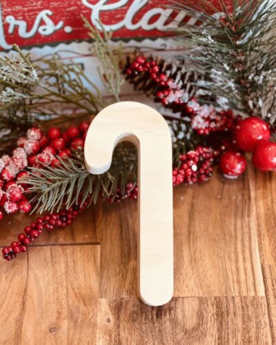 Single Stick Candy Cane Shaped Craft Wood, Christmas Tiered Tray Decor, Christmas Candy Cane, DIY Christmas Decor, Free Standing Craft Wood, Ready to Paint Craft Wood, Unfinished Tiered Tray Decor, DIY Craft Wood, Hot Cocoa Bar Decor