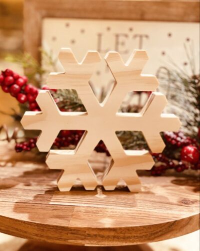 Snowflake Shaped Craft Wood, Unfinished Wood Snowflake, Tiered Tray Decor, DIY Craft Wood, Ready to Paint Wood Snowflake, Wood Snowflake, Unfinished Tiered Tray Decor, Free Standing Craft Wood, Ready to Paint Craft Wood, Christmas Tiered Tray Decor, DIY Christmas Decor