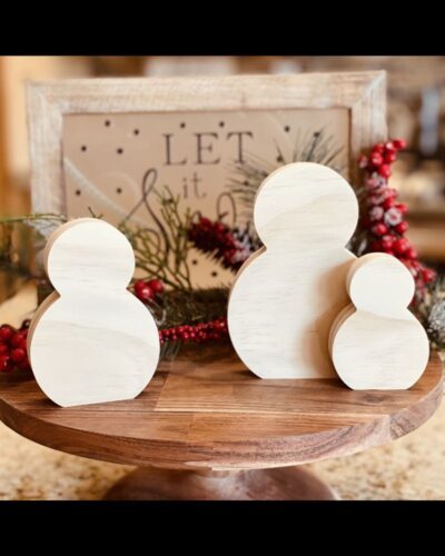 Snowman Shaped Craft Wood, Winter Tiered Tray Decor, Winter Craft Wood, Christmas Decor, Christmas DIY Decor, Snowman Cut Out, Unfinished Wood Snowman, Ready to Paint Craft Wood, Ready to Paint Wood Snowman, Free Standing Craft Wood, Winter Decor, DIY Winter Decor