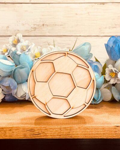 Soccer Ball Shaped Craft Wood, Unfinished Tiered Tray Decor, Sports Craft Wood, DIY Sports Decor, Ready to Paint Soccer Ball, Ready to Paint Craft Wood, Unfinished Tiered Tray Decor, DIY Craft Wood, Free Standing Craft Wood, DIY Soccer Ball Craft