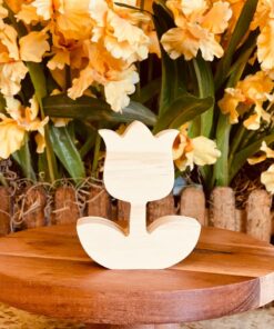 Standing Tulip Shaped Craft Wood, Unfinished Tiered Tray Decor, Wood Tulip, DIY Easter Decor, DIY Wood Crafts, Spring Tulip, Spring Flower, DIY Spring Decor, Ready to Paint Craft Wood, Unfinished Wood Craft, Easter Crafts, Spring Tiered Tray Decor, Free Standing Wood Tulip, Read to Paint Wood Tulip