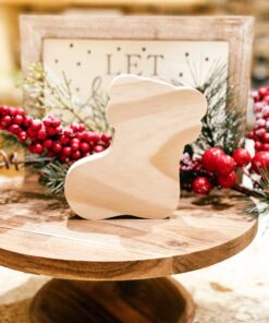 Stocking Shaped Craft Wood, Unfinished Wood Stocking, Tiered Tray Decor, DIY Craft Wood, Ready to Paint Wood Stocking, Wood Stocking, Unfinished Tiered Tray Decor, Free Standing Craft Wood, Ready to Paint Craft Wood, Christmas Tiered Tray Decor, DIY Christmas Decor