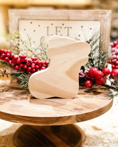 Stocking Shaped Craft Wood, Unfinished Wood Stocking, Tiered Tray Decor, DIY Craft Wood, Ready to Paint Wood Stocking, Wood Stocking, Unfinished Tiered Tray Decor, Free Standing Craft Wood, Ready to Paint Craft Wood, Christmas Tiered Tray Decor, DIY Christmas Decor