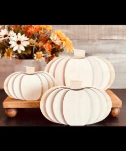 Unfinished Wood Pumpkin, Fall Tiered Tray Decor, DIY Pumpkin, Ready to Paint Wood Pumpkin, Chunky Pumpkin, DIY Fall Decor