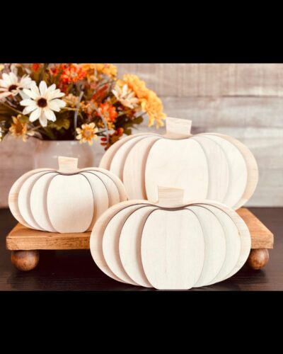 Unfinished Wood Pumpkin, Fall Tiered Tray Decor, DIY Pumpkin, Ready to Paint Wood Pumpkin, Chunky Pumpkin, DIY Fall Decor