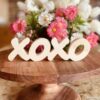 XOXO Word Shaped Craft Wood, Valentines Day Tiered Tray Decor, Valentines Day Craft Wood, Valentines Day Decor, Valentines Day DIY Decor, Unfinished XOXO Cut Out, Ready to Paint Craft Wood, Free Standing Craft Wood