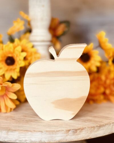 Unfinished Wood Apple, Fall Tiered Tray Decor, School Tiered Tray Decor, DIY Apple, Ready to Paint Wood Apple, Chunky Apple, DIY Fall Decor, DIY Back to School Wood Craft