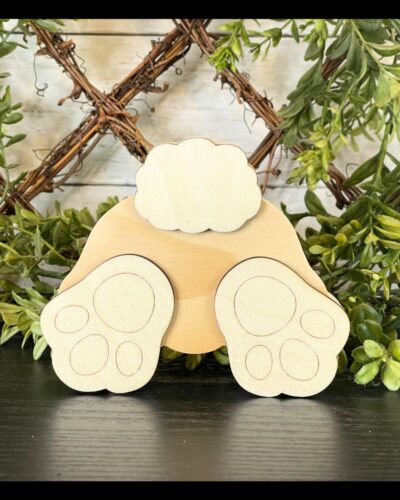 Bunny Butt Shaped Craft Wood