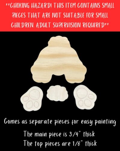 Bunny Butt Shaped Craft Wood - Image 3